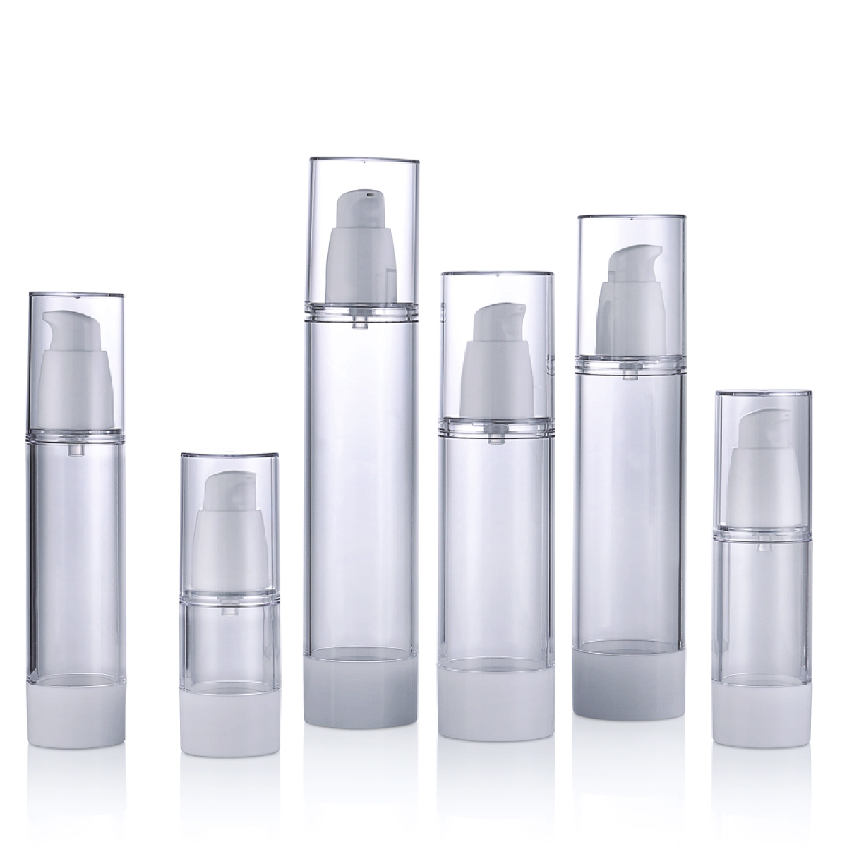 15 ml 30 ml 50 ml 80 ml 100 ml 120 ml doplňovateľná plastová smotana číry airless Cestovný alkoholový sprej s dezinfekčným pumpou L03
