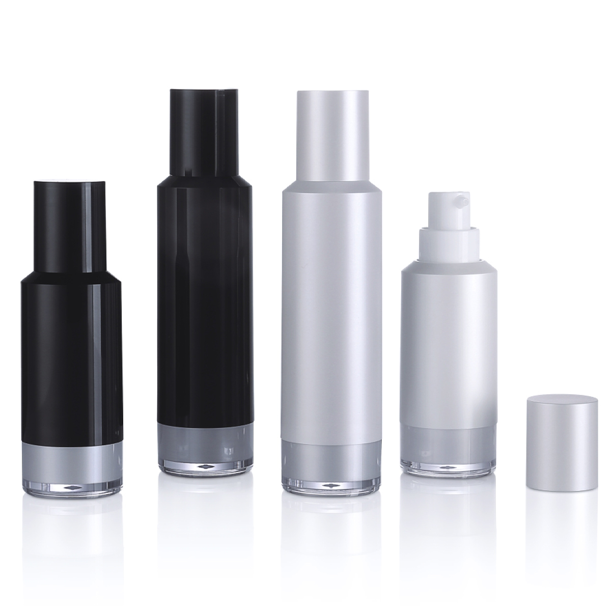 15 ml 30 ml luxusného plastového PP Čierne matné mlieko Airless Pump Bottle for Care Balenie L07