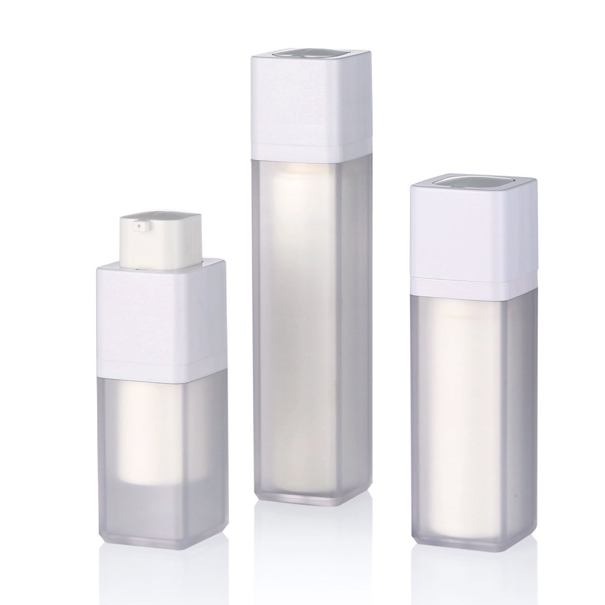 15 ml 30 ml 50 ml vákuovo matné matné biele vnútorné rotačné vzduchové čerpadlo fľaša s dvojitou stenou štvorcový kozmetický krémový krém na krém na krém na čerpadlo L21
