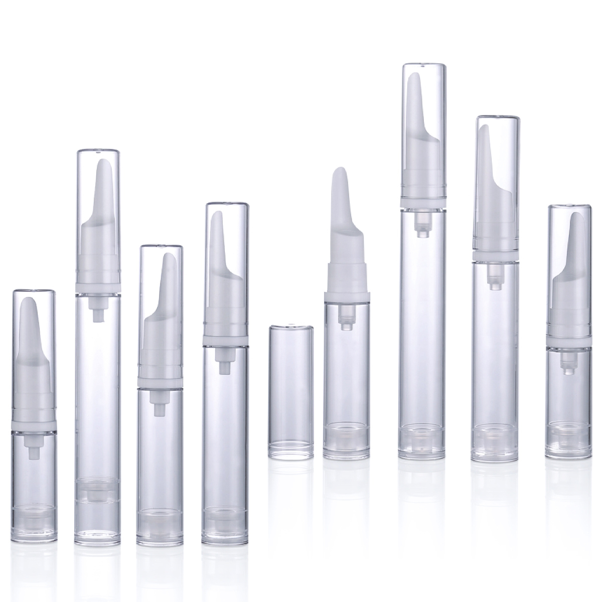 5 ml 10 ml 12 ml 15 ml valca biela/priehľadná vzduchová trubica kozmetická fľaša s kozmetickým krémom na krém bez vzduchu Y01